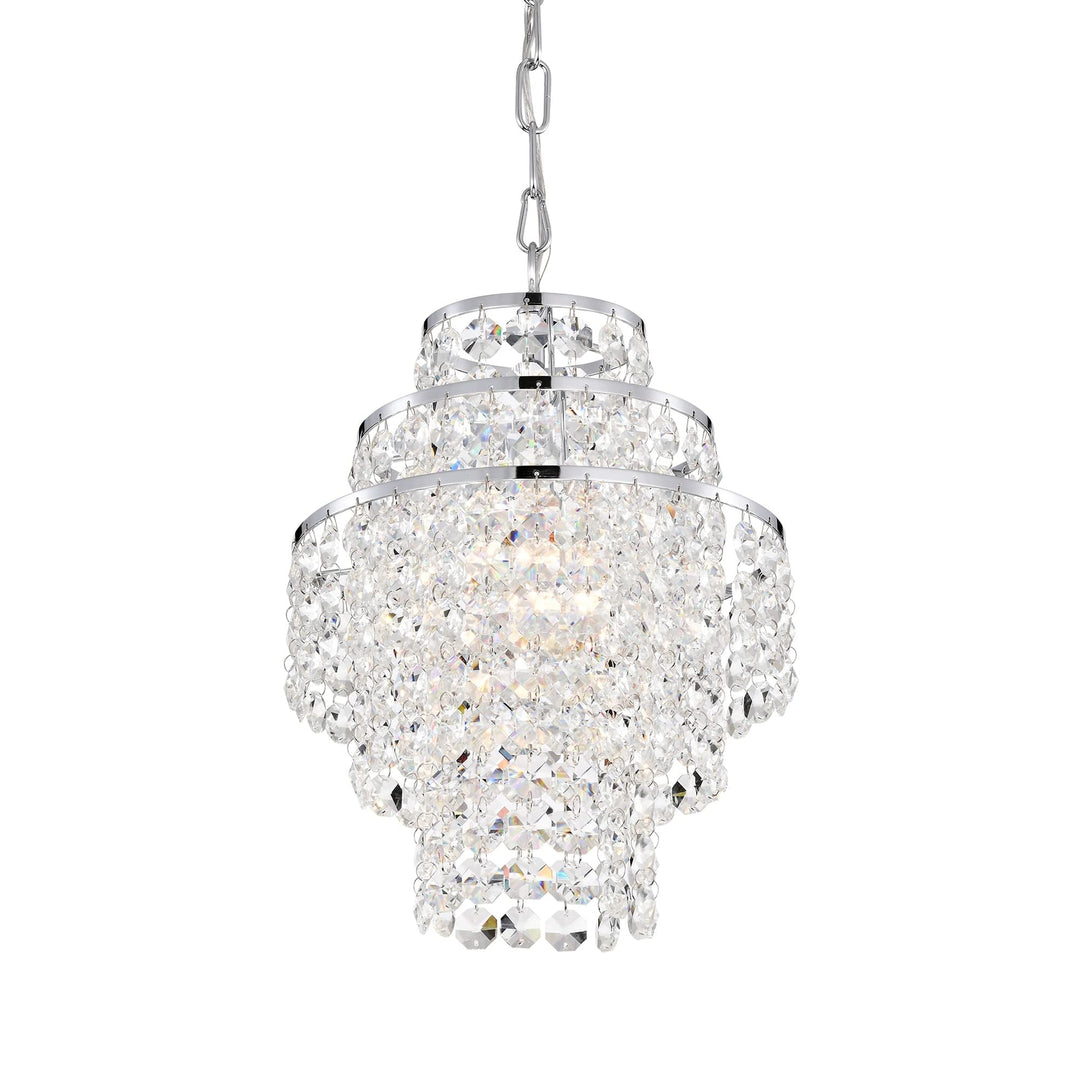 Chrome Finish 1-light Glam Mini Chandelier with Tier Cascading s - Diamond Home USA