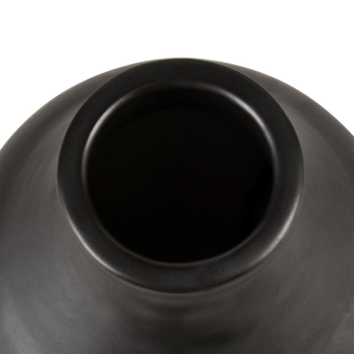 Vase Small Black Transitional Ceramic - Diamond Home USA