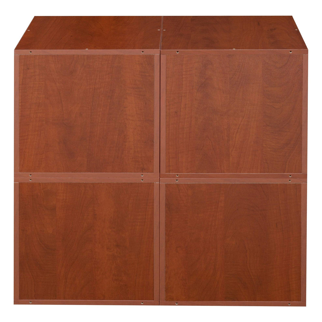 Storage Set 4 Cubes- Cherry Modern Contemporary Laminate Finish - Diamond Home USA