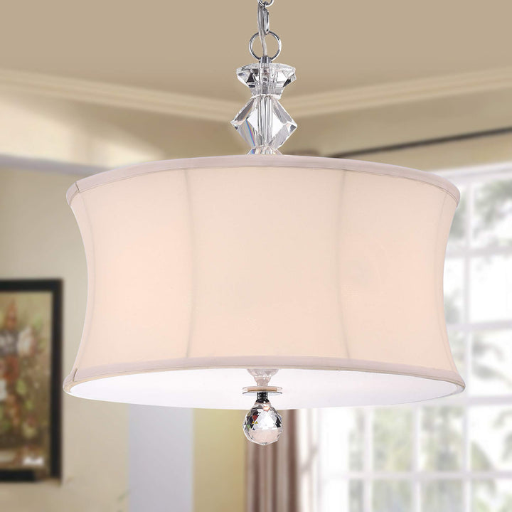 Warehouse of Tiffany RL8162WH Nabors Chrome and Crystal 16-inch Lamp with - Diamond Home USA