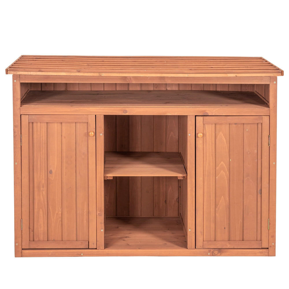 Short Display and Storage Cabinet Brown Wood - Diamond Home USA