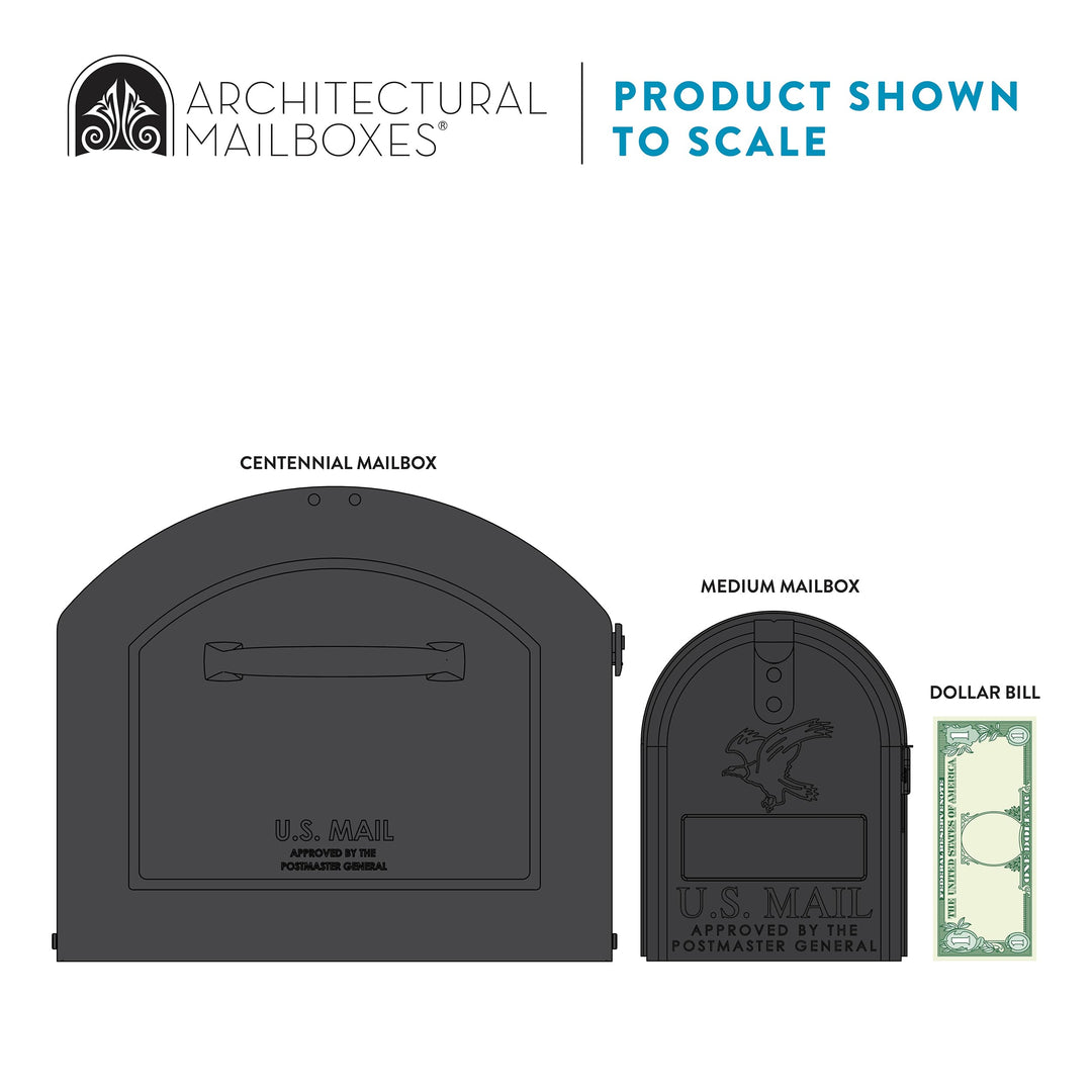 Architectural Mailboxes 950020P-10 Centennial Post Mount Mailbox Extra Large - Diamond Home USA