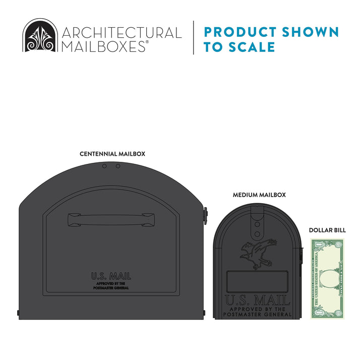 Architectural Mailboxes 950020P-10 Centennial Post Mount Mailbox Extra Large - Diamond Home USA