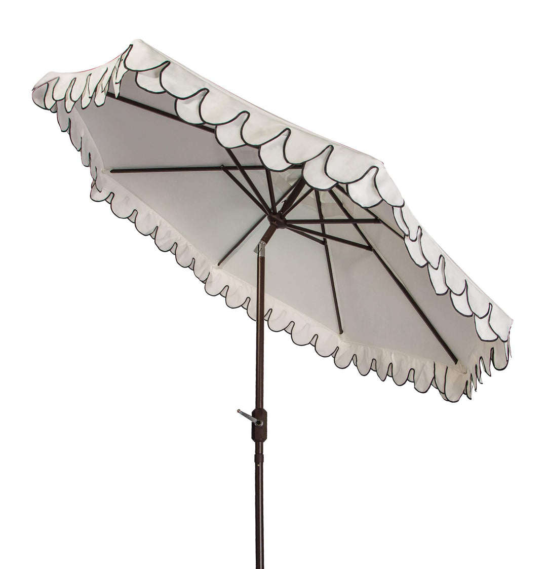 Safavieh PAT8006E Outdoor Collection Elegant White and Black Valance 9Ft Auto - Diamond Home USA
