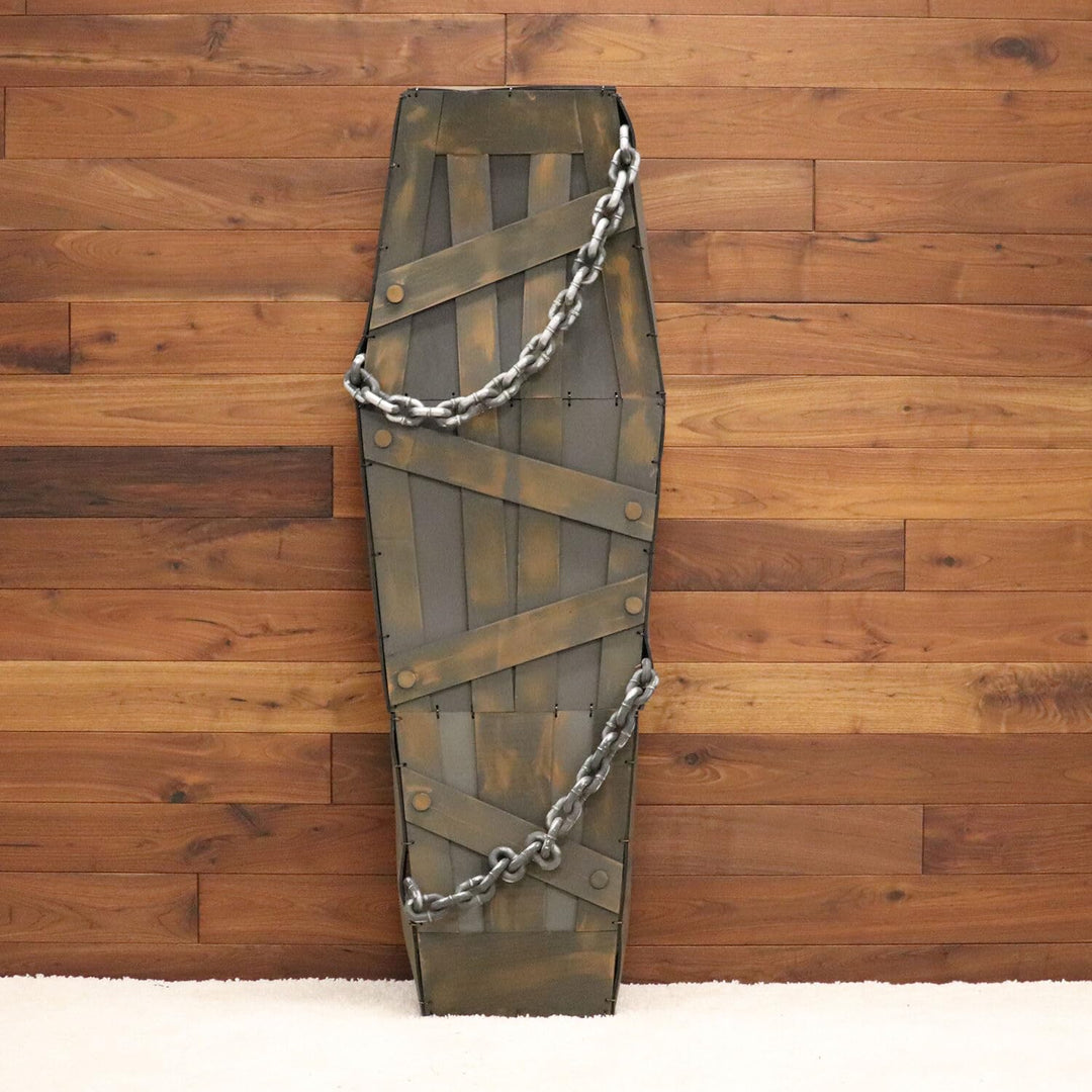 Haunted Hill Farm 5.25 ft. Coffin n Animatronic Touch Activated - Diamond Home USA