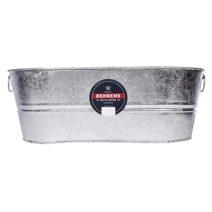 Behrens 2-OV Hot Dipped Galvanized Steel Oval PlanterTub 10-1/2 Gallon Silver