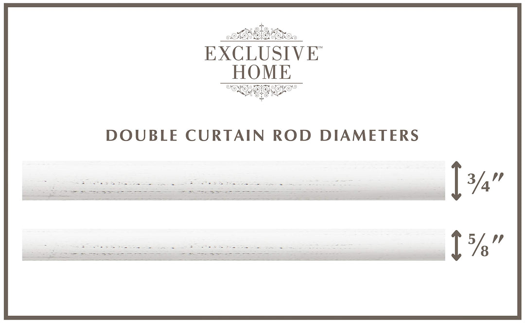 Exclusive Home Curtains ER1025-04 66120 Topper Double Curtain Rod and Finial Set
