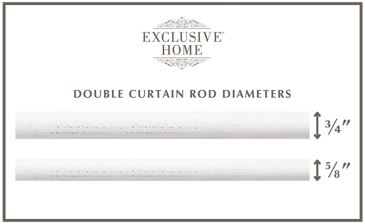 Exclusive Home Curtains ER1025-04 66120 Topper Double Curtain Rod and Finial Set