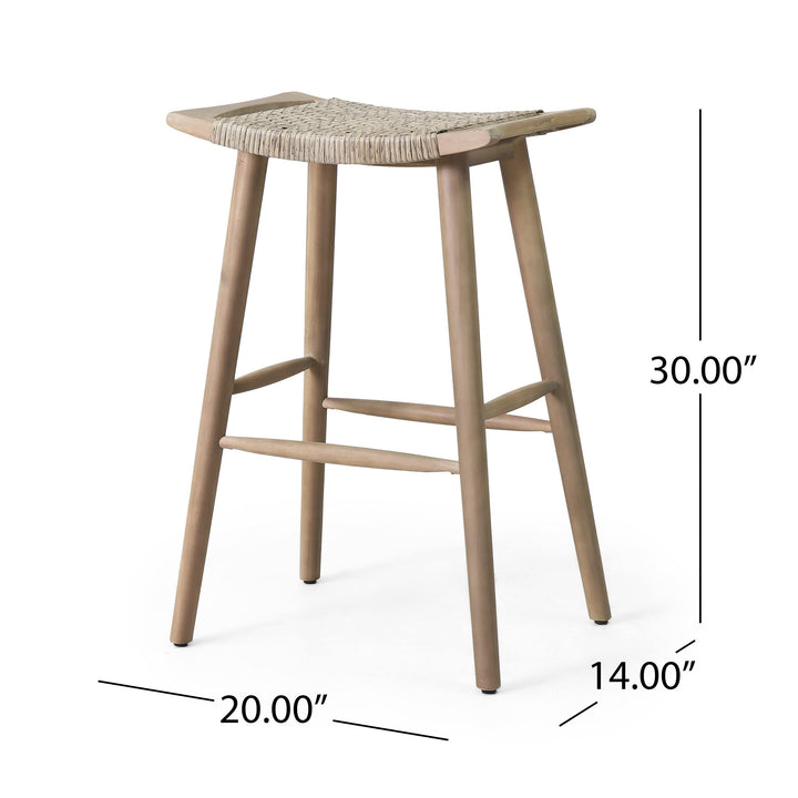 Outdoor 30" Barstools Brown Transitional Wicker Wood - Diamond Home USA