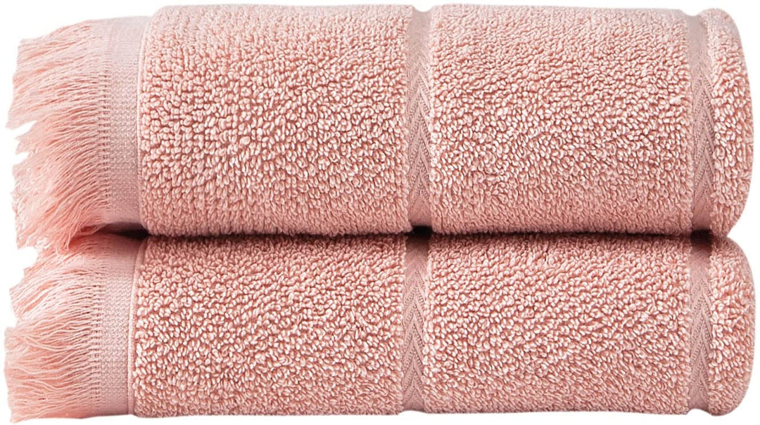 Ozan Premium Home 100% Turkish Cotton Towel Sets Highlighted with Tassel for Pink - Diamond Home USA