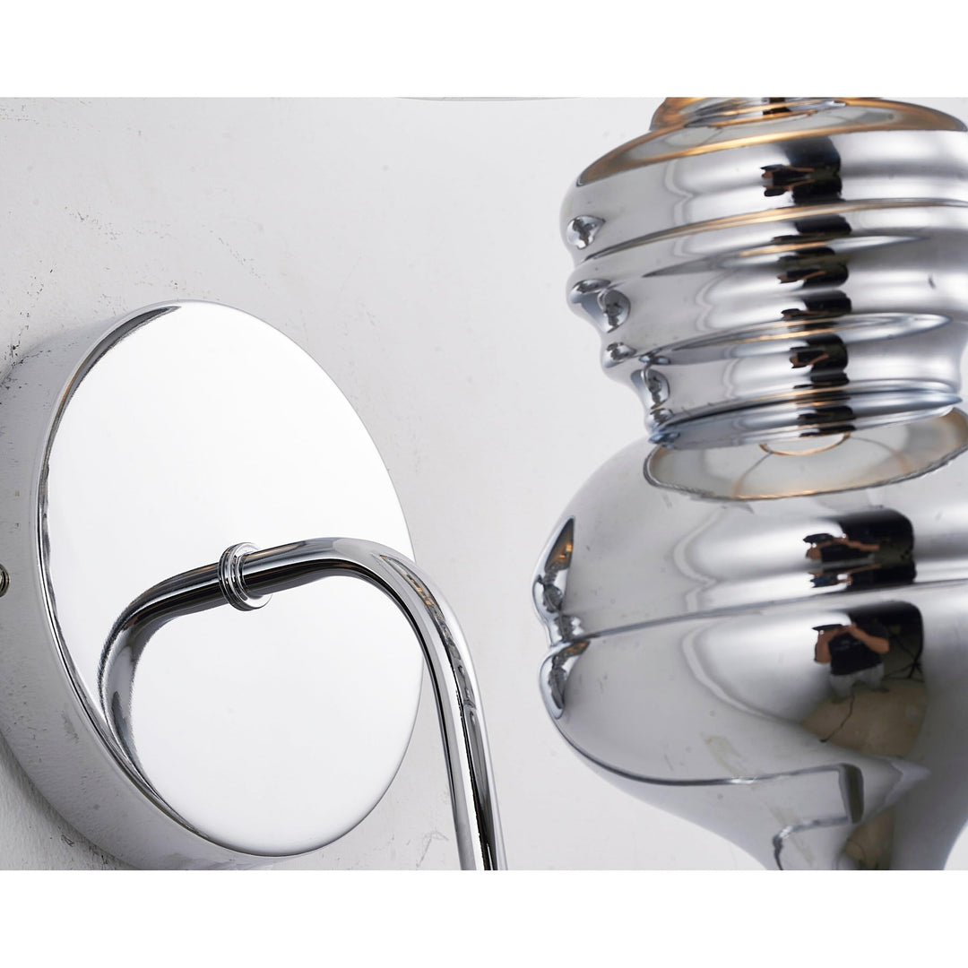 1-Light L5'' Polished Chrome Steel Armed Wall Sconce with A Shade Silver - Diamond Home USA