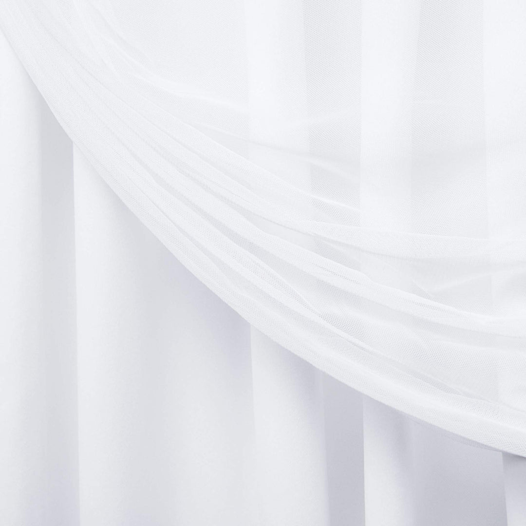 ATI Home Catarina Layered Solid and Sheer Hidden Tab/Rod Pocket Top Curtain Panel Pair