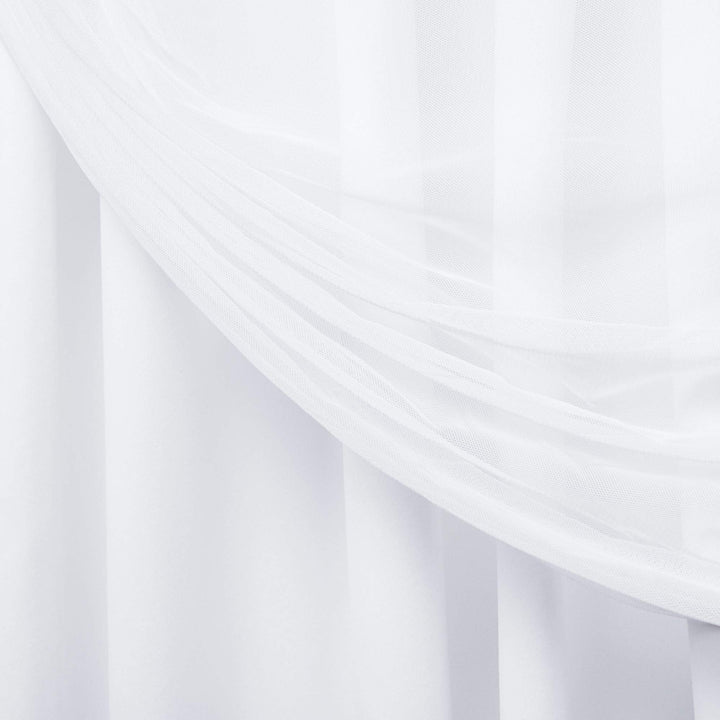 ATI Home Catarina Layered Solid and Sheer Hidden Tab/Rod Pocket Top Curtain Panel Pair