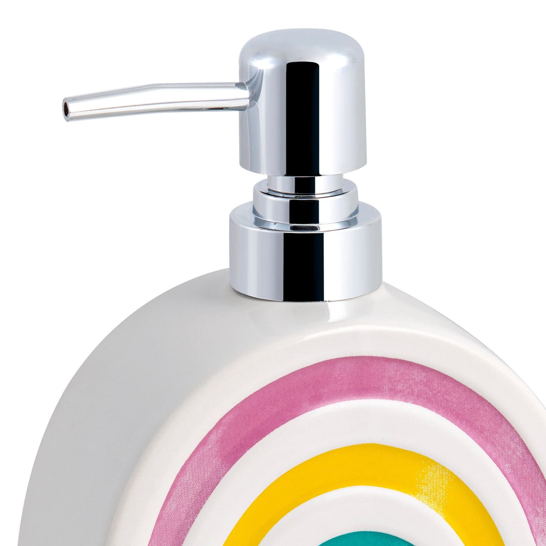 Rainbow Hearts 3pc Lotion Pump/Toothbrush Holder/Tumbler Bath Accessory - Diamond Home USA