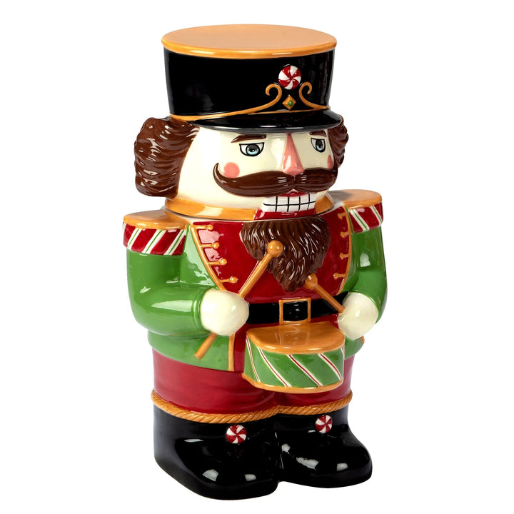 Holiday Magic Nutcracker 56 Oz. 3-d Cookie Jar Green Multi Color Red Garden - Diamond Home USA