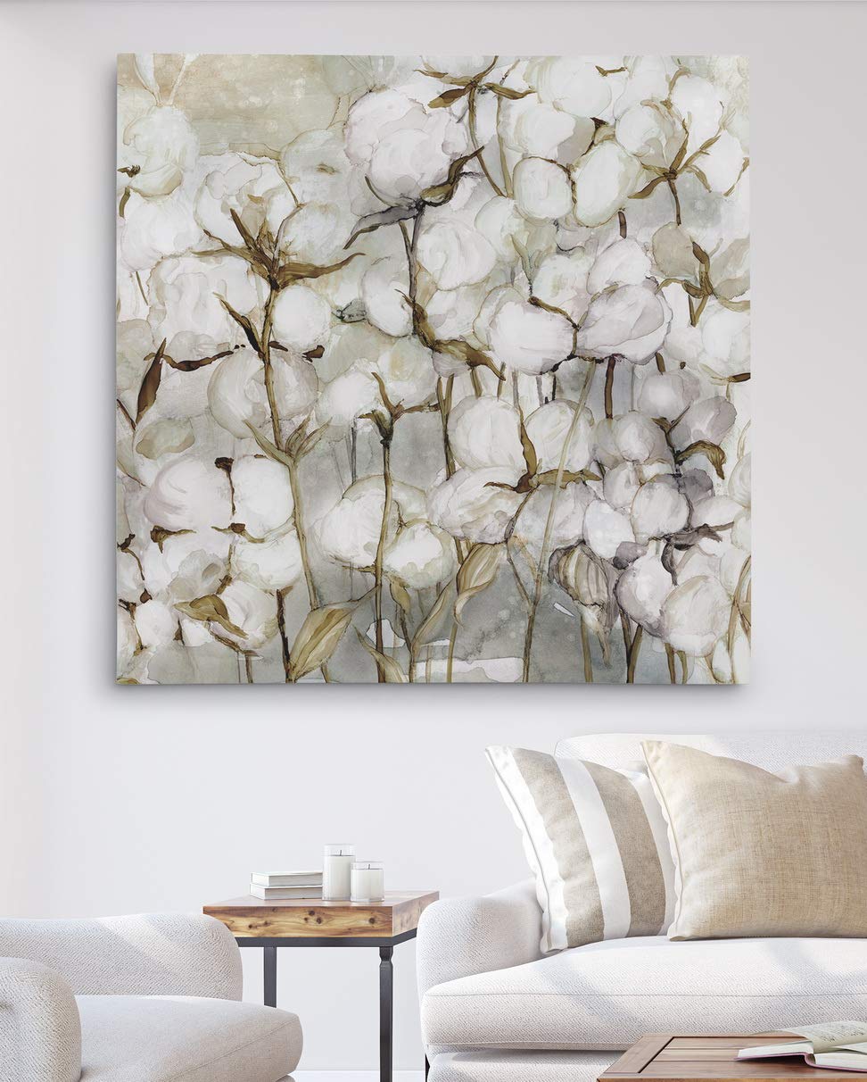 Wexford Home Cotton Field Gallery Wrapped Canvas Wall Art 32 in x 32 32X32 - Diamond Home USA