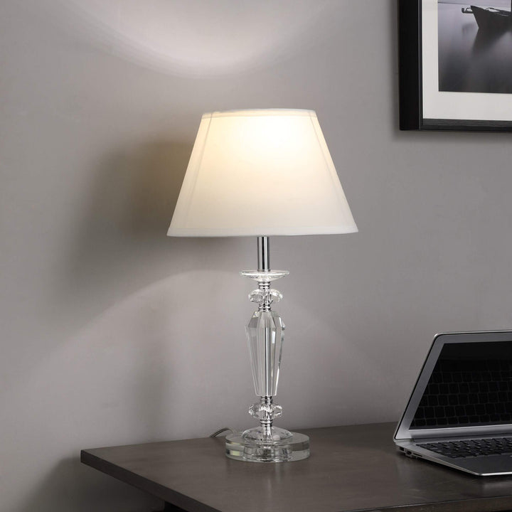 21.5 in. Modern Crystal Table Lamp Clear Contemporary - Diamond Home USA