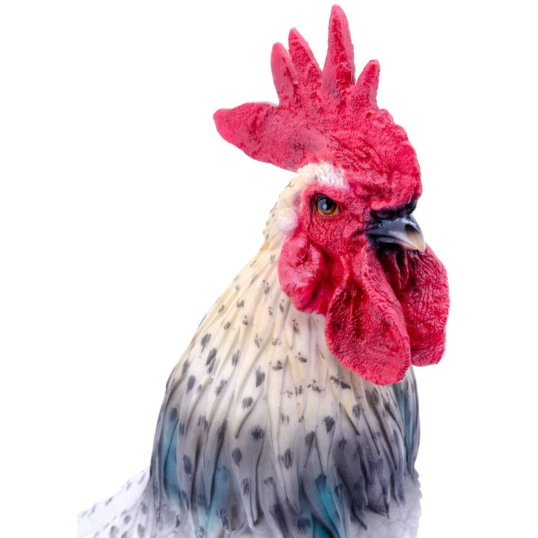 Black White Rooster Statue Polyresin - Diamond Home USA