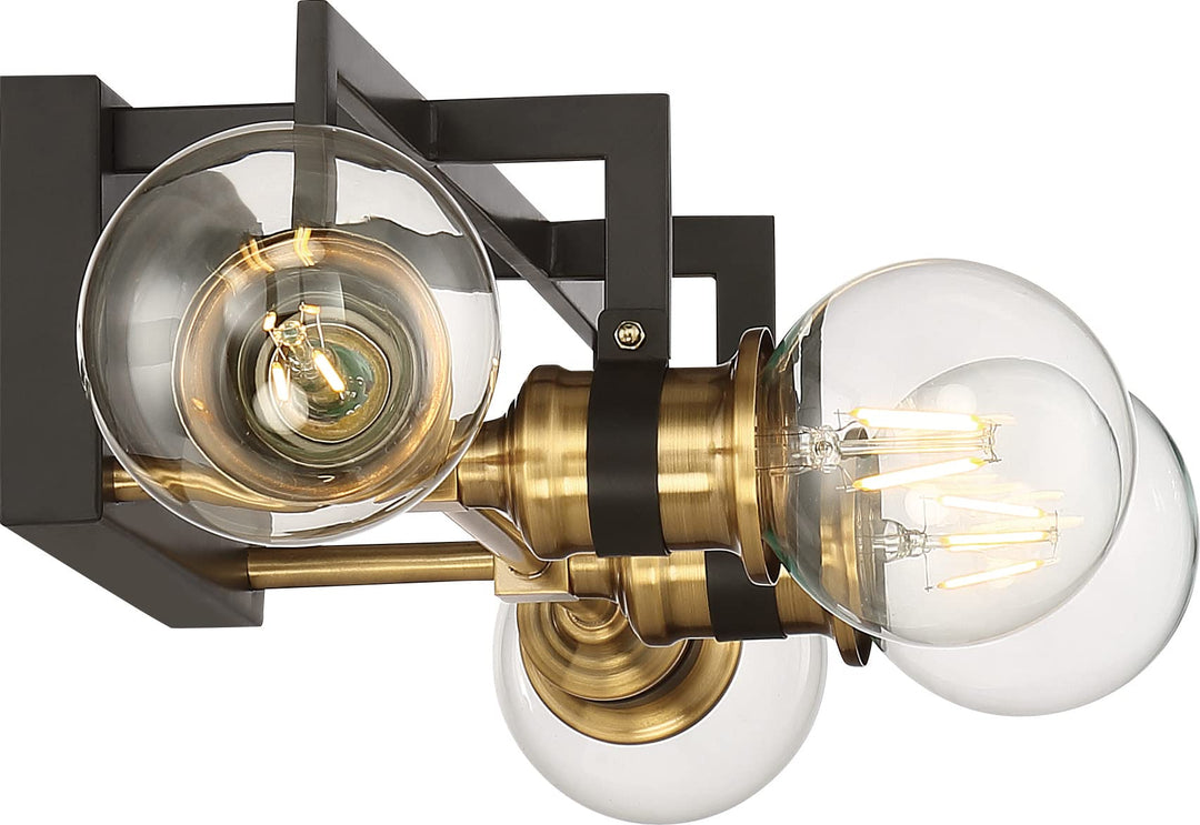 Nuvo 60/6974 Intention Vanity Warm Brass and Black Finish 4 Light - Diamond Home USA