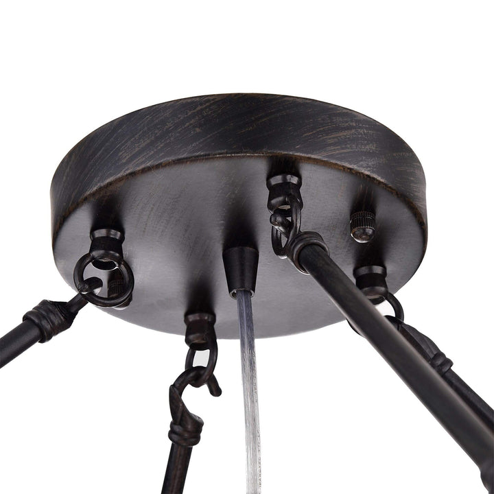 Hong Kong Best New Zhu Yuan Lighting Co. Arosa Black 9-Light Semi Flush Mount - Diamond Home USA