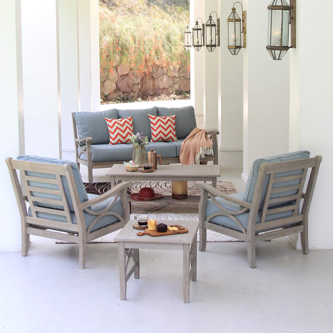 Cambridge Casual Chester Wood Patio Side Table Weathered Teak - Diamond Home USA