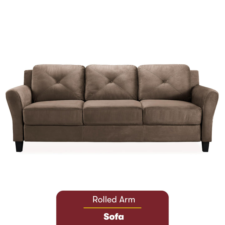 Lifestyle Solutions Harrington Rolled Arms Sofa 80.3"W x 31.5"D x 32.7"H Brown - Diamond Home USA