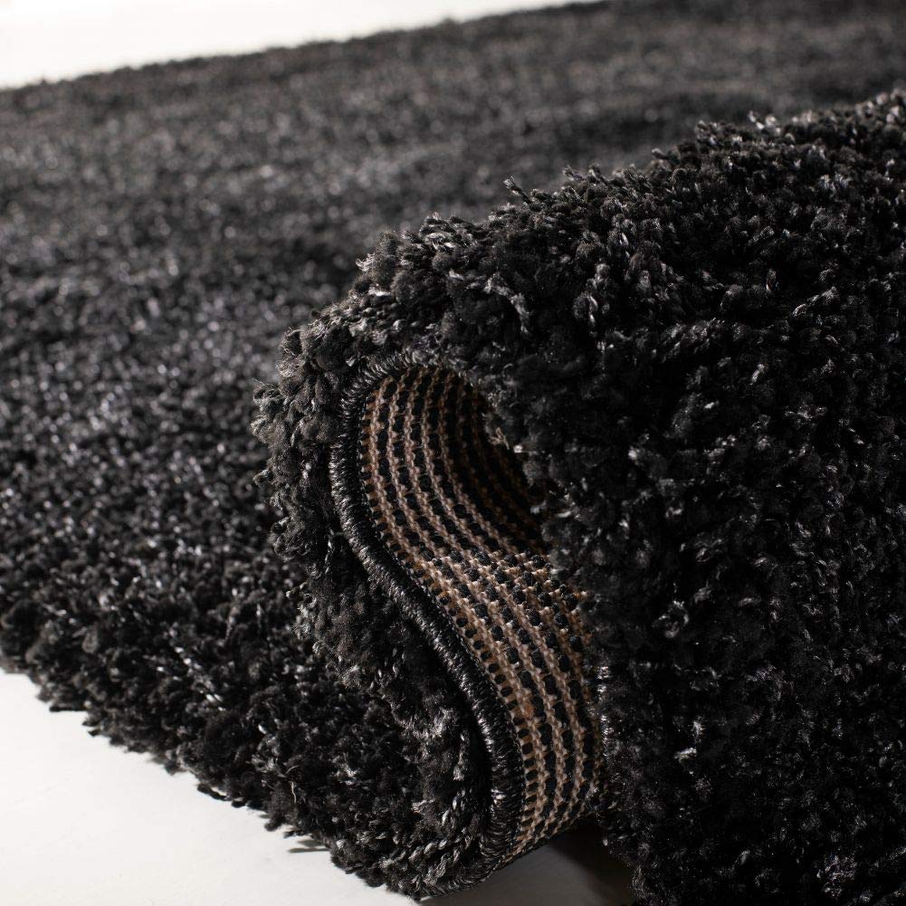 SAFAVIEH California Shag Collection Runner Rug - 2'3" x 11' Black Non-Shedding & - Diamond Home USA