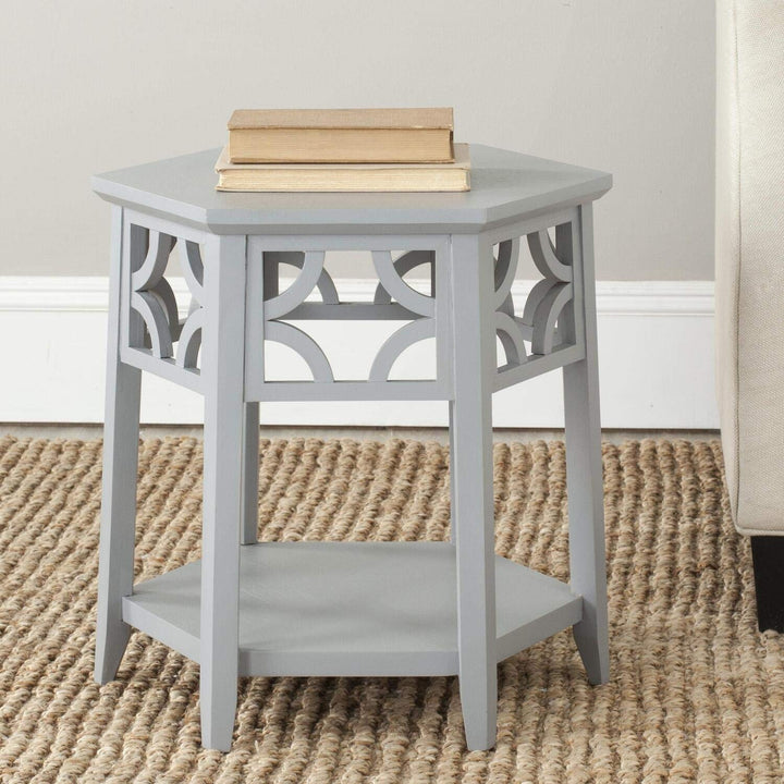 Safavieh American Homes Collection Connor Light Brown Hexagon End Table - Diamond Home USA
