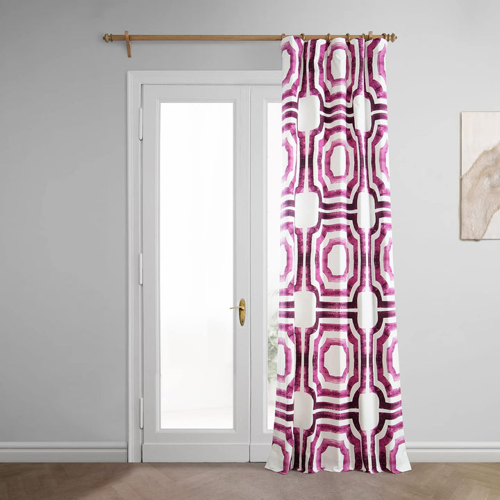 1 Piece Mecca Printed Window Curtain 96 Inch Tile Moroccan Octagon