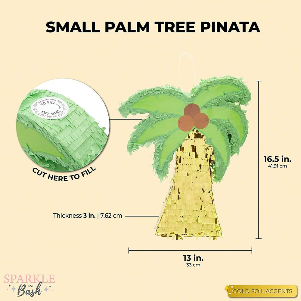 Tropical Palm Tree Pinata For Summer Birthday Party (16.5 X 13 In) Multi olor - Diamond Home USA