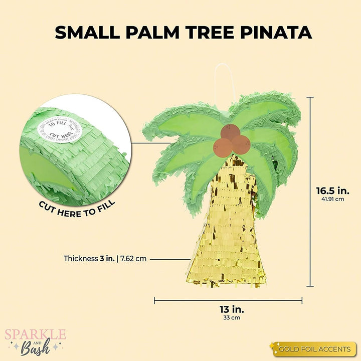 Tropical Palm Tree Pinata For Summer Birthday Party (16.5 X 13 In) Multi olor - Diamond Home USA