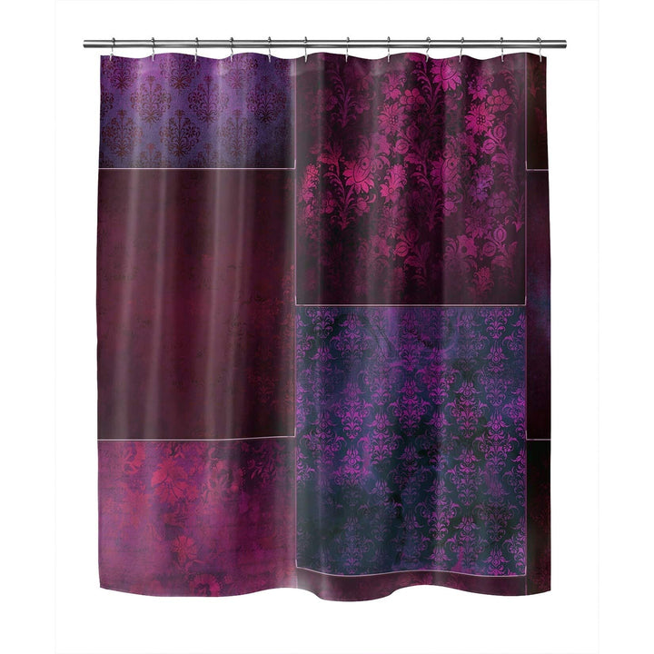 Eclectic Bohemian chwork Wine and Purple Shower Curtain by - 71x74 Purple
