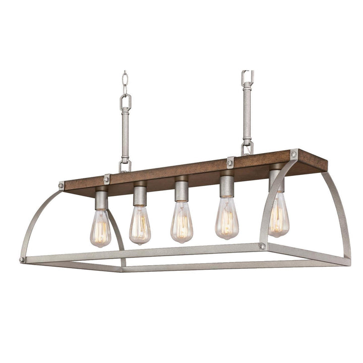 Westinghouse 6351700 Oak Lane Five-Light Indoor Chandelier Barnwood & Galvanized - Diamond Home USA