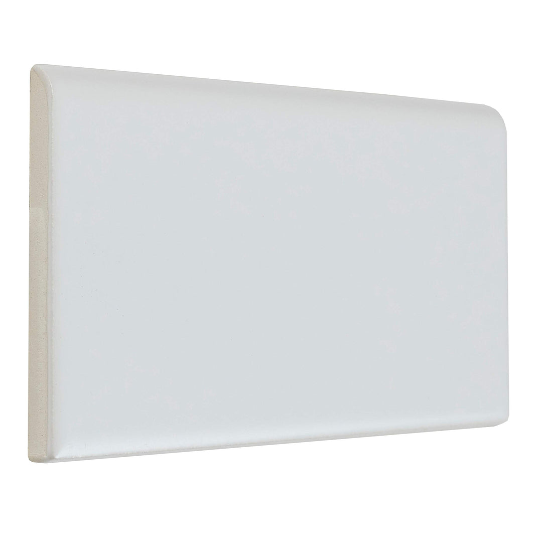 Classic Ceramic 3x6-inch Bullnose 6-inch Side in Matte Arctic White - 3x6 - Diamond Home USA