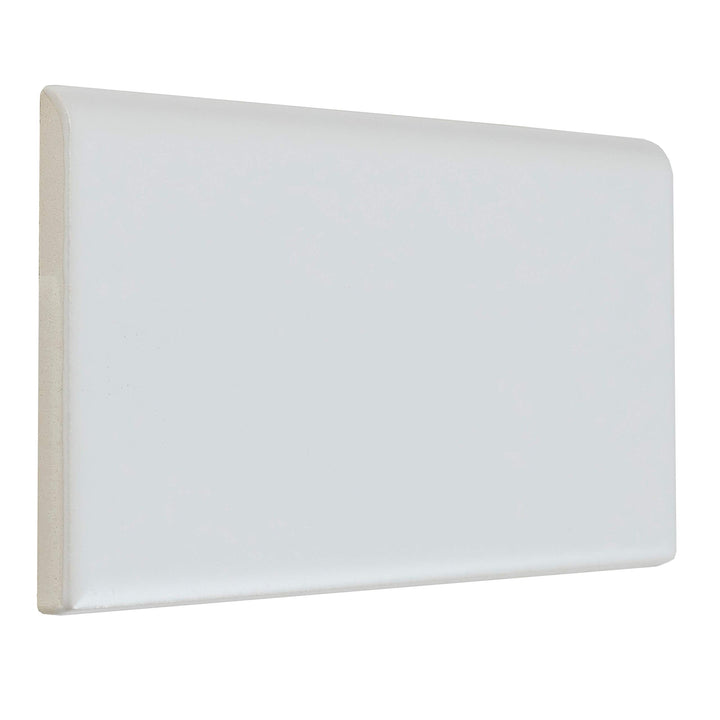 Classic Ceramic 3x6-inch Bullnose 6-inch Side in Matte Arctic White - 3x6 - Diamond Home USA