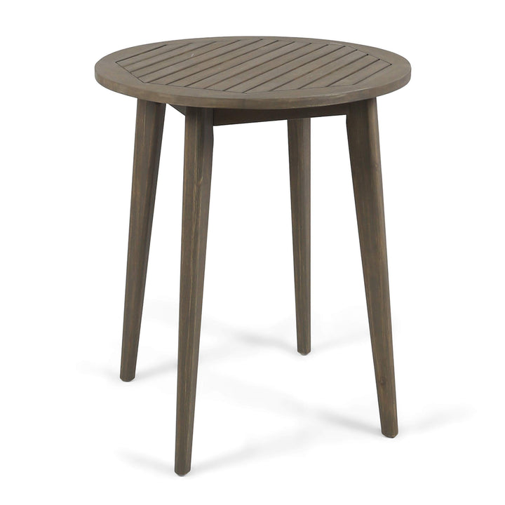 Christopher Knight Home Fitch Outdoor Round Acacia Wood Bistro Table Gray Finish