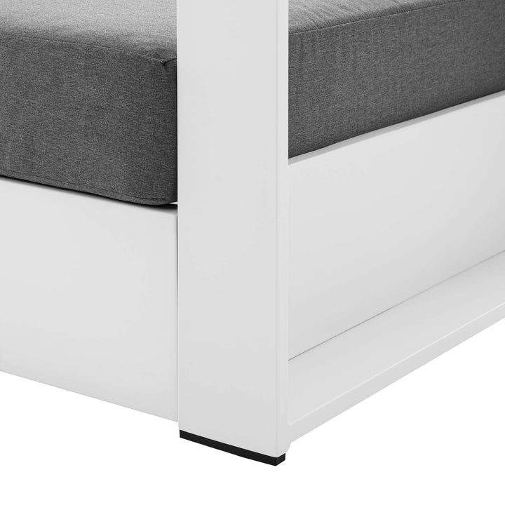 Modway Tahoe Modern Fabric/Aluminum Outdoor Armchair in White/Gray