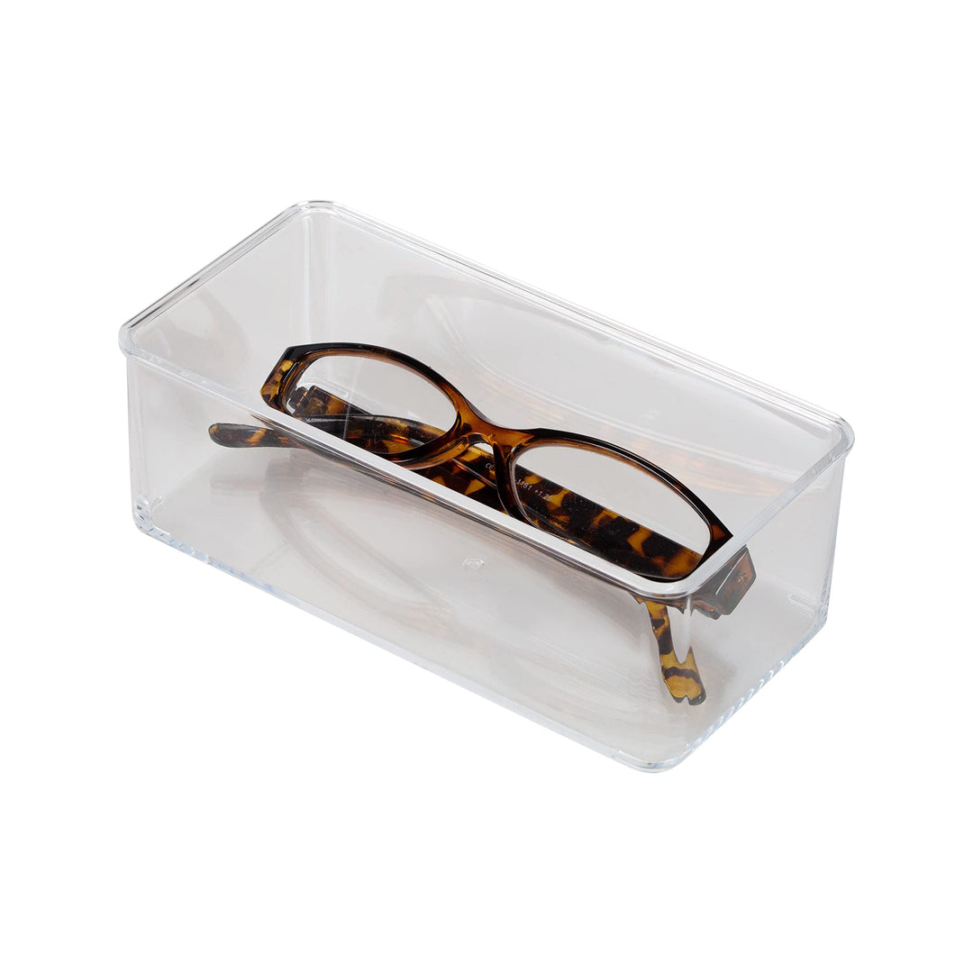 Small Narrow Drawer Organizer in Clear 6" X 3" 2" Plastic No Accessories - Diamond Home USA