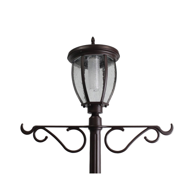 EdenBranch 7' Tall Kenwick Solar Lamp Post and Planter with Plants Hanger - Diamond Home USA