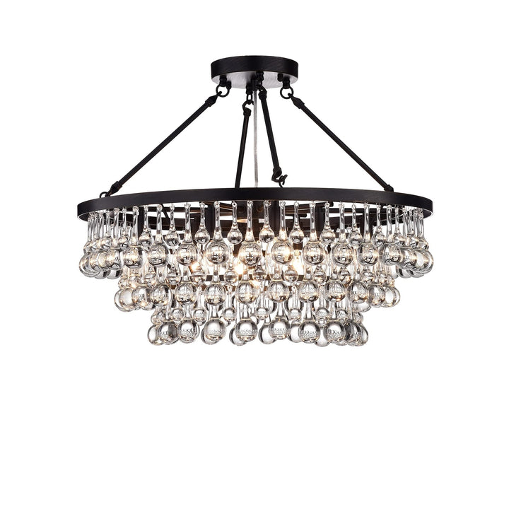 Hong Kong Best New Zhu Yuan Lighting Co. Arosa Black 9-Light Semi Flush Mount - Diamond Home USA