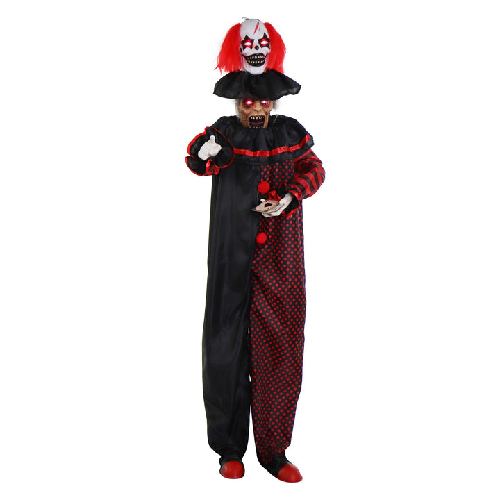 Haunted Hill Farm Animatronic Pop-Up Two-Headed Clown with Light-Up Eyes for