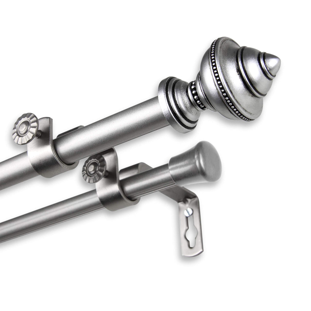 InStyleDesign Manor Adjustable Double Curtain Rod Cocoa 48 to 84 inch Brown - Diamond Home USA