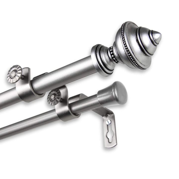 InStyleDesign Manor Adjustable Double Curtain Rod Cocoa 48 to 84 inch Brown - Diamond Home USA