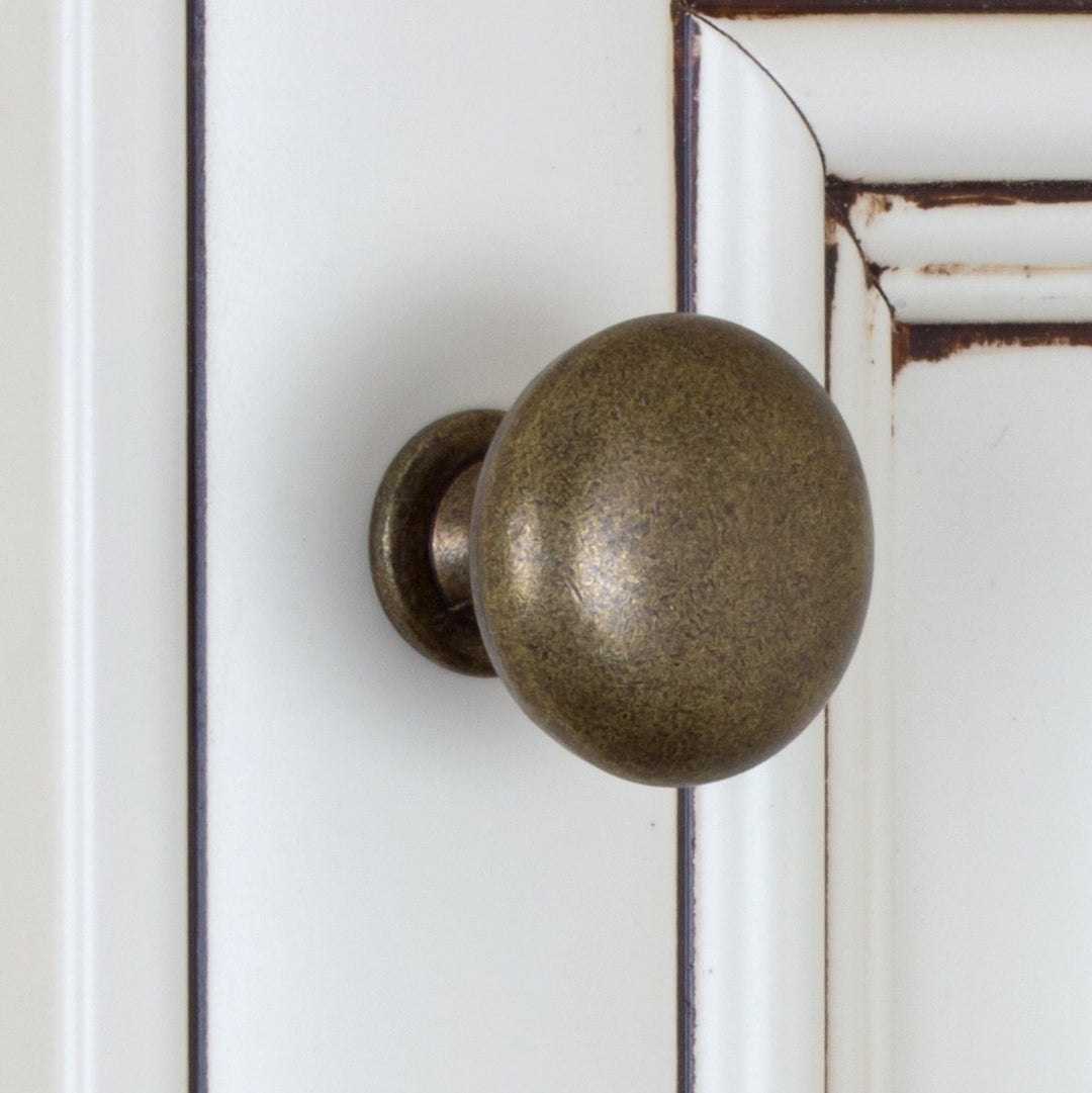 GlideRite Hardware 5411-AB-10 1.125 inch Diameter Classic Round Antique Brass - Diamond Home USA