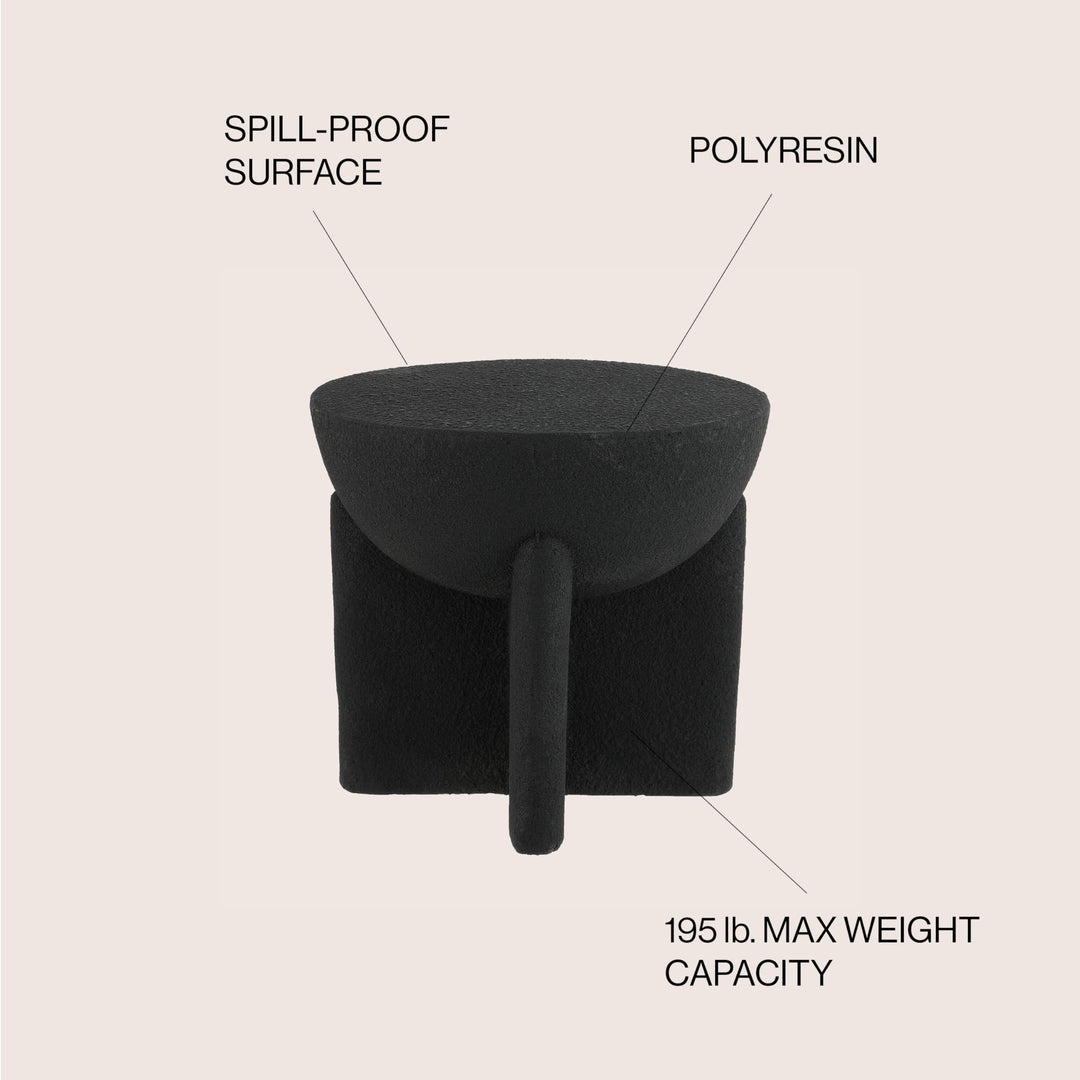 Sage 16.25" Minimalist Modern Drum Accent Table , by JONATHAN Y