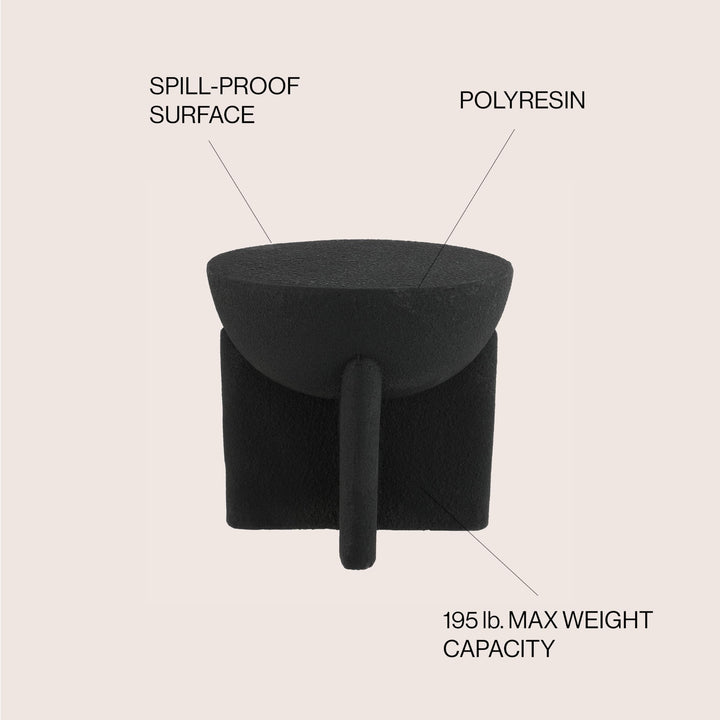 Sage 16.25" Minimalist Modern Drum Accent Table , by JONATHAN Y
