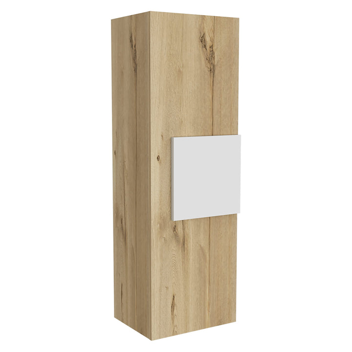 Light Oak/White Wall Mounted Medicine Cabinet Brown Modern Contemporary MDF