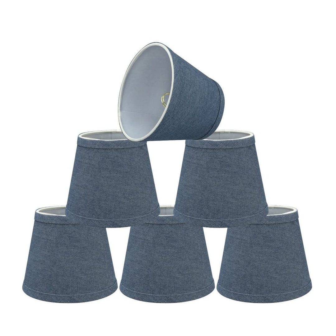 Hardback Empire Chandelier Clip-on Lamp Shade (6 Pack) Washing Blue (4" X 6" 5")