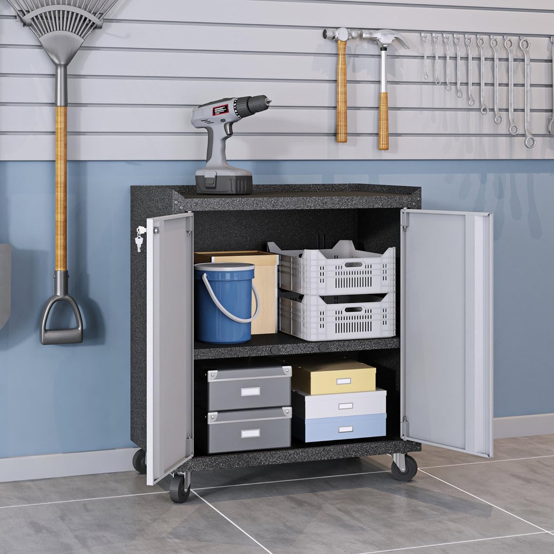Manhattan Comfort Fortress Collection Modern Designed Mobile Storage Garage - Diamond Home USA