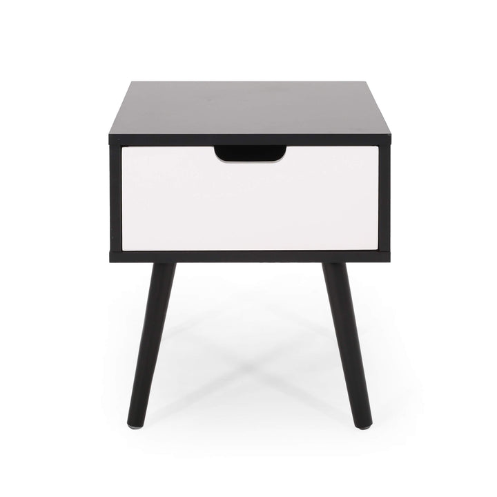 Christopher Knight Home Leila End Table Black White 15.5 in x 15.5 in x 16.75 in Black + White